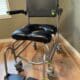 RAZ- Attendant propelled shower commode with 4 dual locking 5 in. casters.Used mainly as commode.
